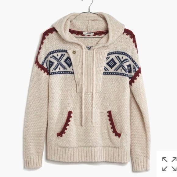 Madewell Fair Isle Hooded Sweater 